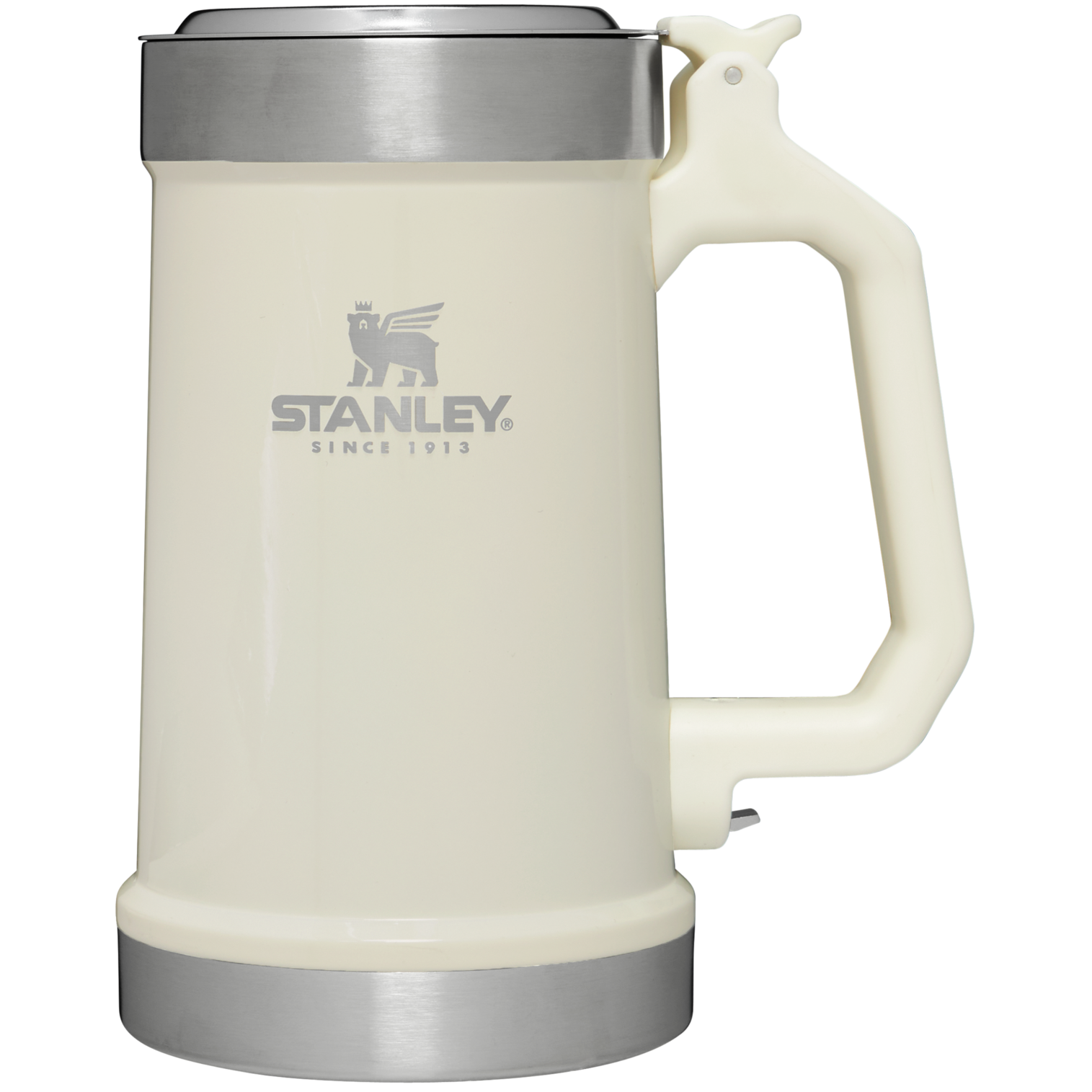 Heavy duty handle Classic Bottle Opener Beer Stein 24OZ in Cream Gloss