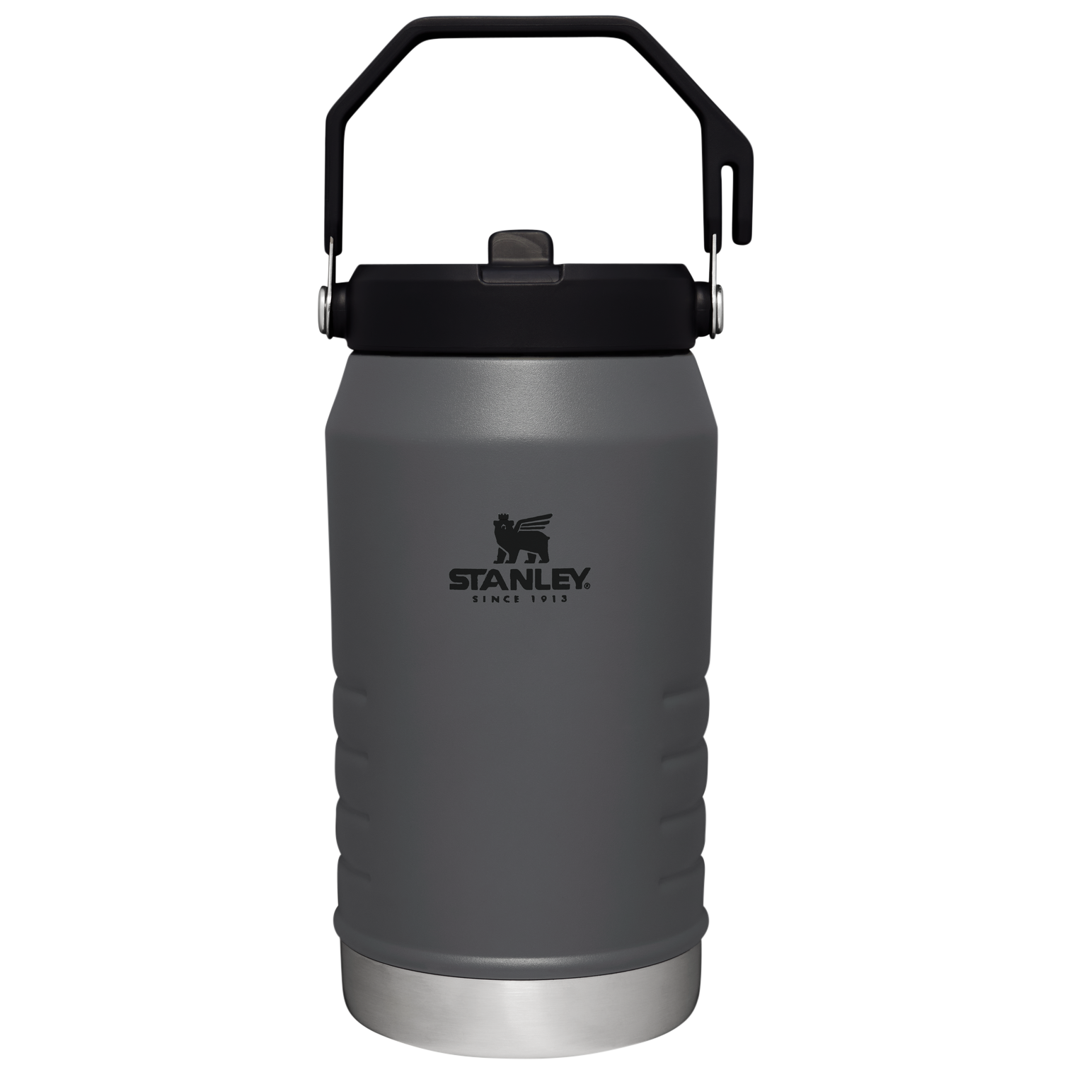 Stanley IceFlow 64 oz Stainless Steel Tumbler in Charcoal Black with flip straw lid