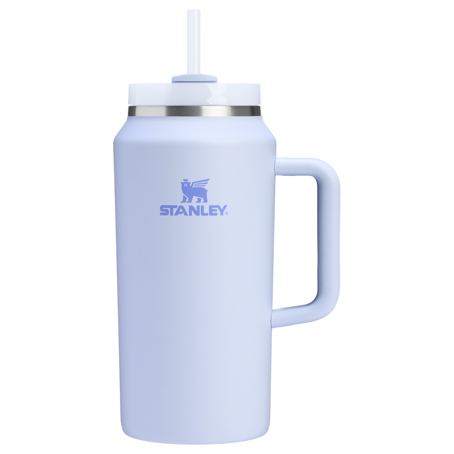 Stanley 64 OZ Quencher Flowstate Stainless Steel Tumbler In Dew Drop Purple With Straw And Handle