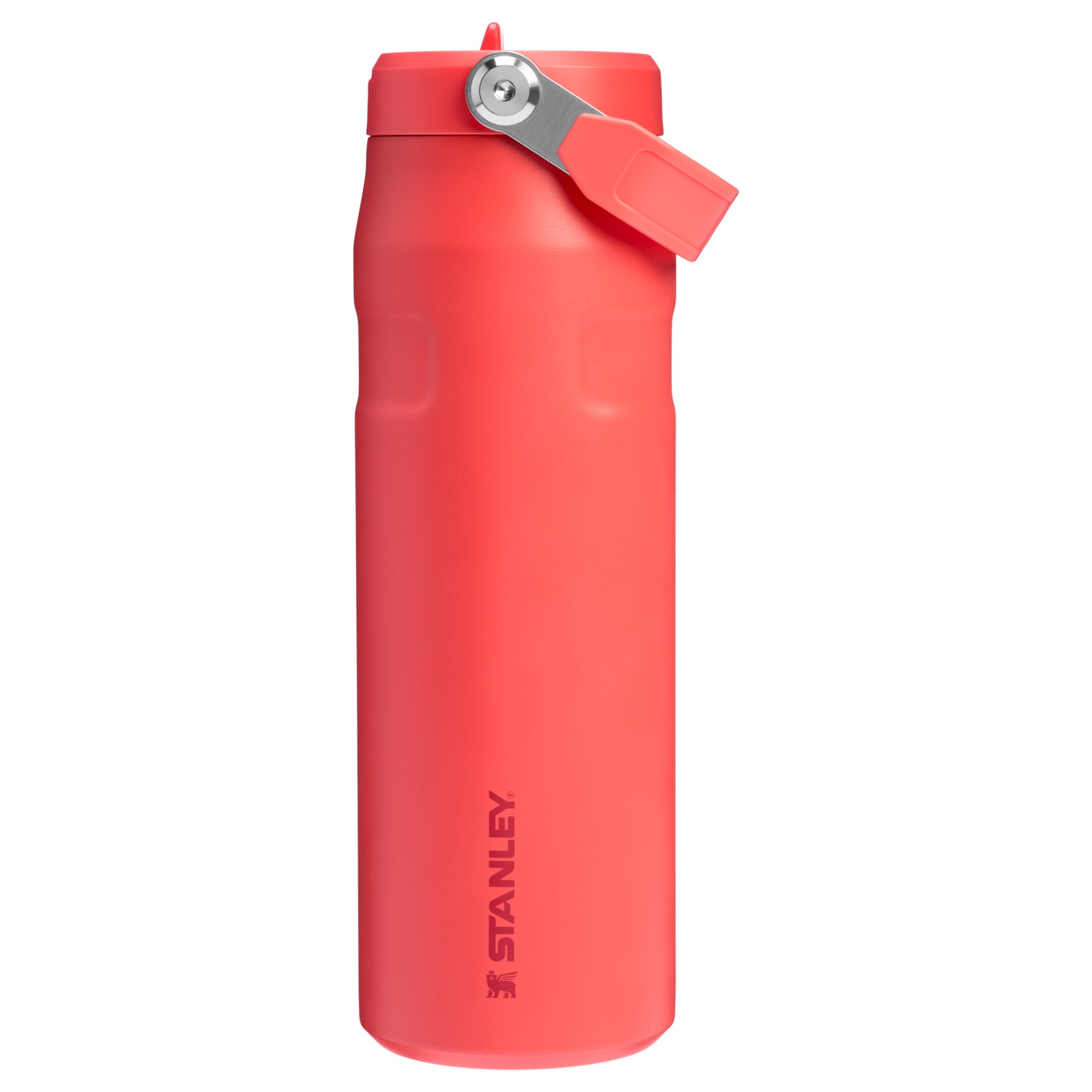 Stanley 24 OZ IceFlow Aerolight Water Bottle With Flip Straw In Hot Coral Red