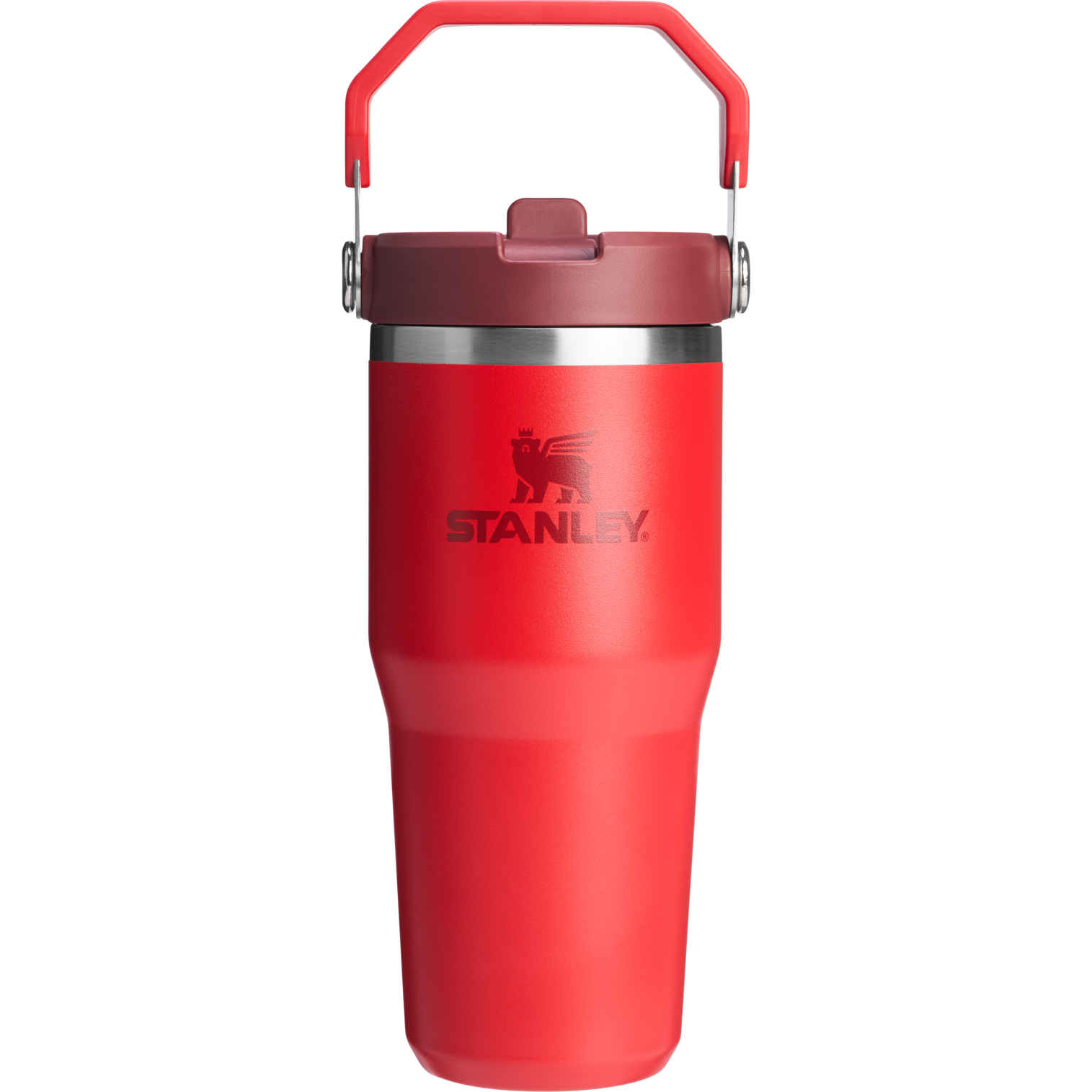 Stanley 14 OZ Ice Flow Flip Straw Insulated Tumbler In Chili Red