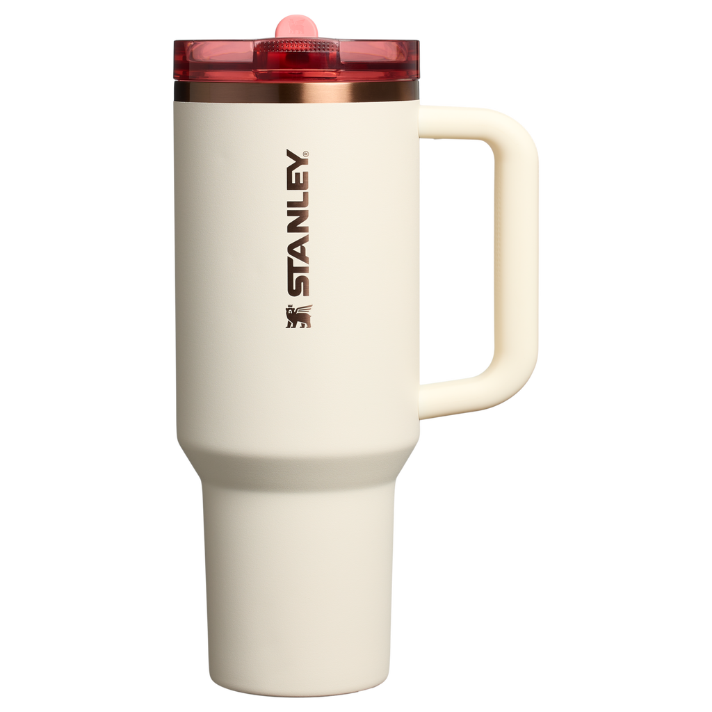 Stanley 40 OZ Quencher Flip Straw ProTour Stainless Steel Tumbler In Cream Rose Gold From The Oasis Collection