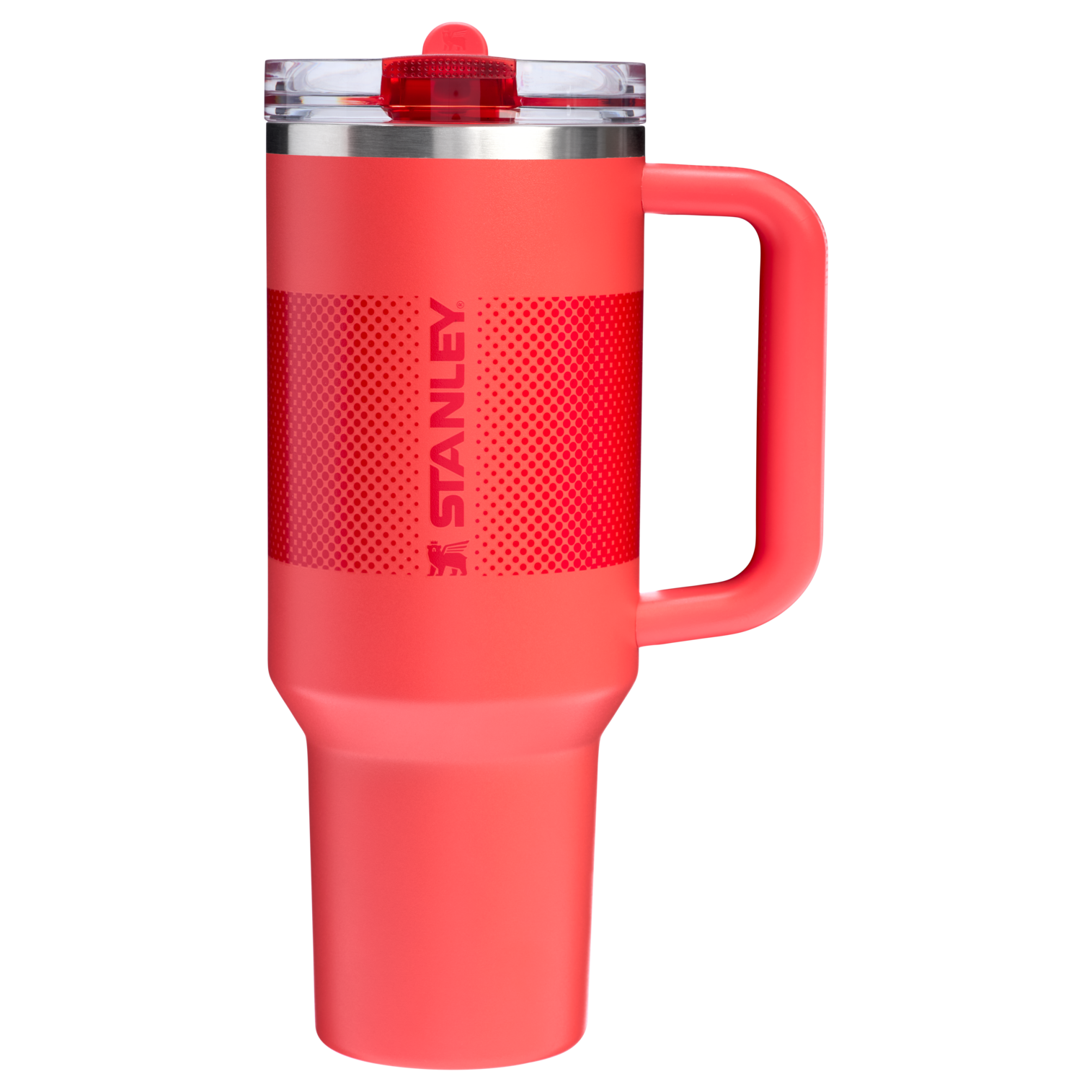 Stanley 40 OZ Quencher ProTour Flip Straw Tumbler In Hot Coral Red