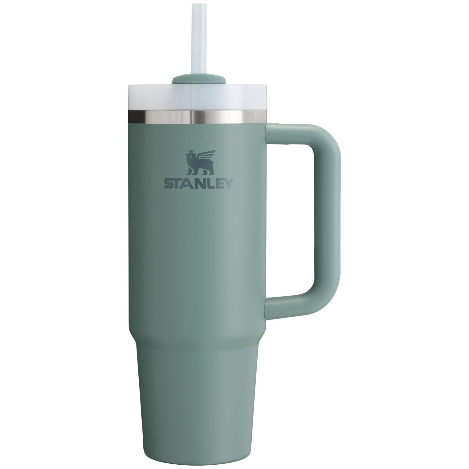Stanley 30 OZ Quencher Tumbler With Handle And Straw In Shale Green
