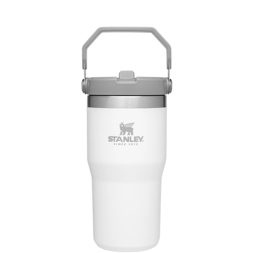 Stanley The IceFlow FlipStraw Tumbler Water Bottle 20 OZ In Polar White